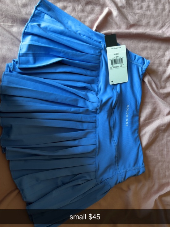 gold hinge Dresses & Skirts - GoldHinge Women's Pleated Mini Skirt - Bright Blue